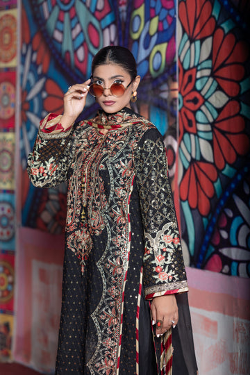 SDRS24-107 3 Piece Silk Embroidered Suit | Stitched |