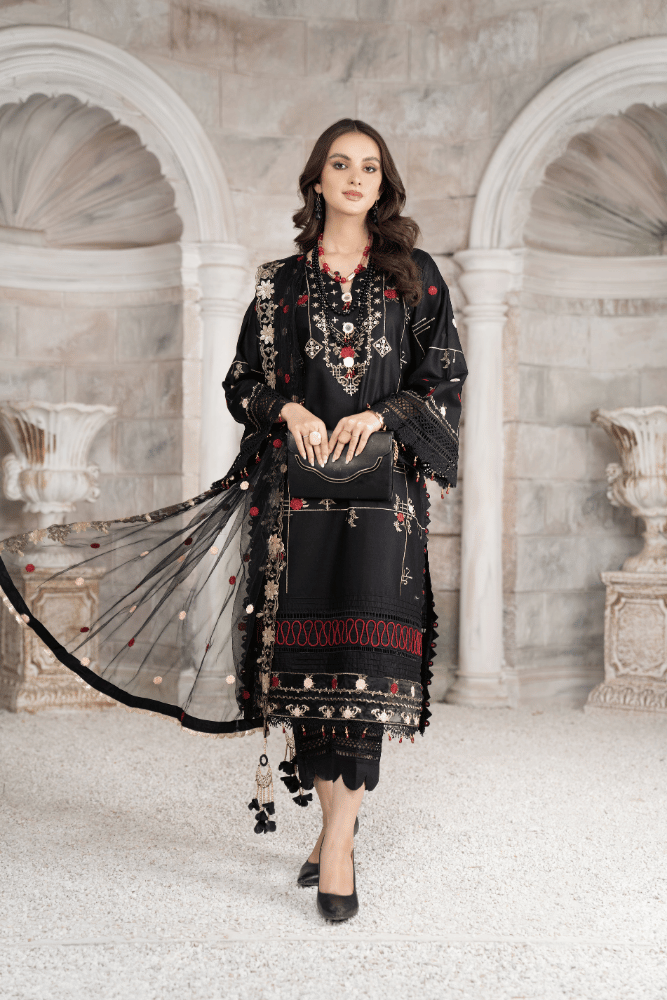 3 Piece Embroidered Lawn Suit | Mann Mayal Collection