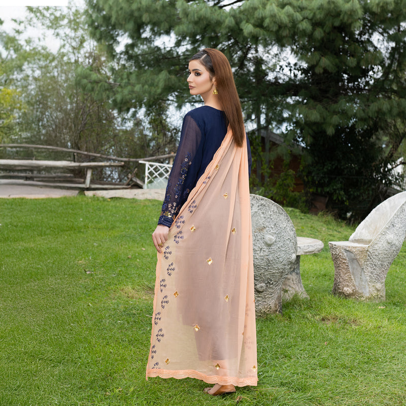 Night Blue Fully Embroidered 3-Piece Festive Pret