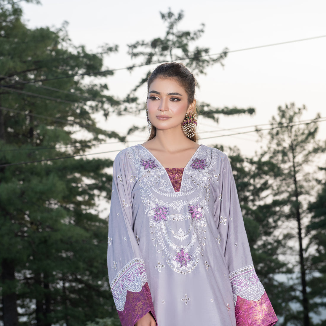 Grey Fully Embroidered 2-Piece Winter Luxe Pret