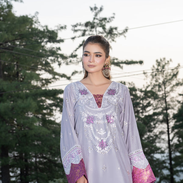 Grey Fully Embroidered 2-Piece Winter Luxe Pret