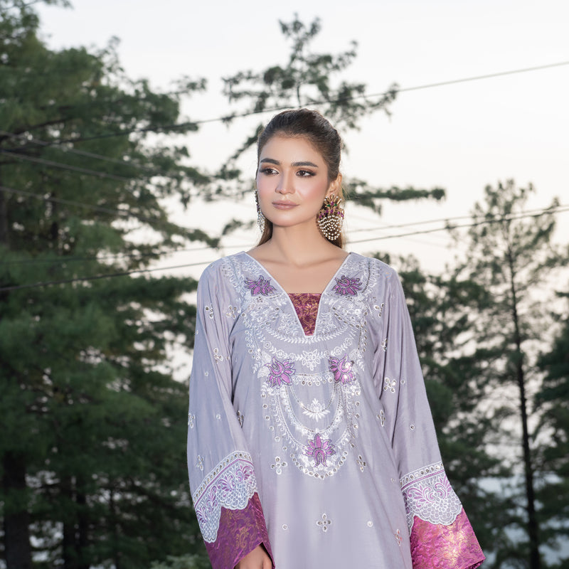 Grey Fully Embroidered 2-Piece Winter Luxe Pret