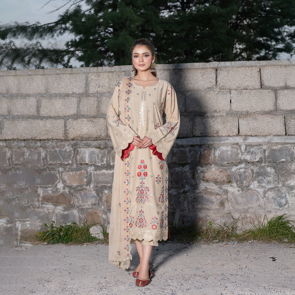 Skin Fully Embroidered 3-Piece Winter Luxe Pret