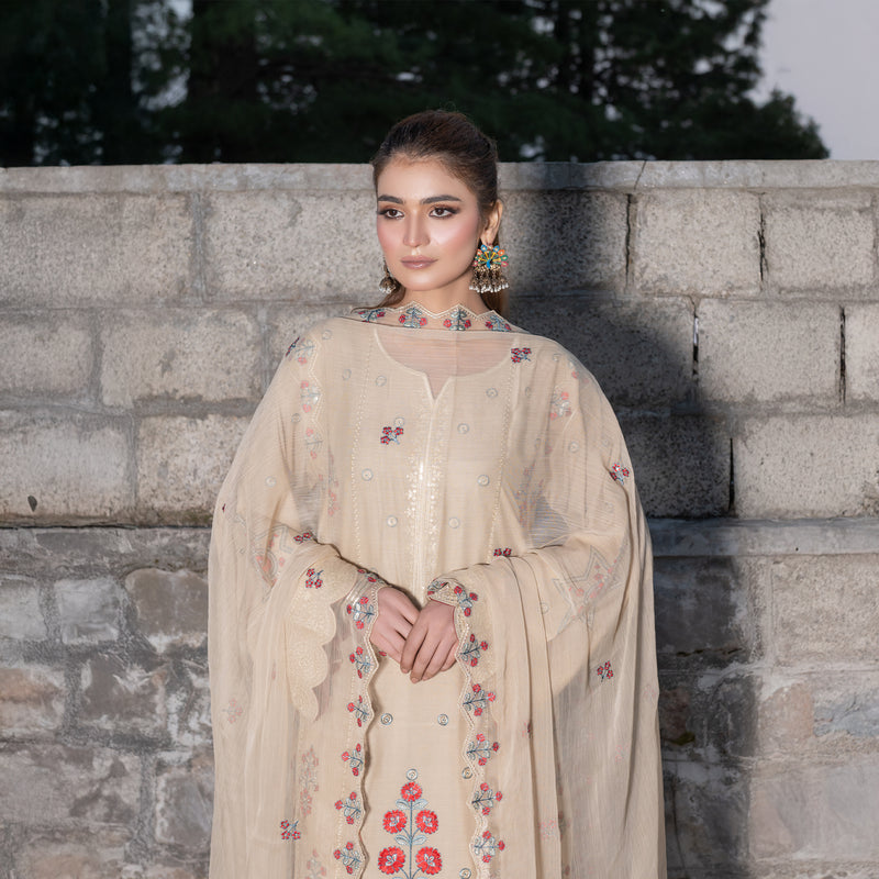 Skin Fully Embroidered 3-Piece Winter Luxe Pret