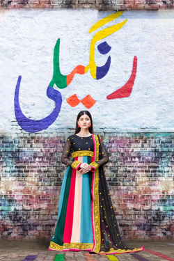 SDRS24-105 3 Piece Multi Color Embroidered Maxi | Ready To Wear