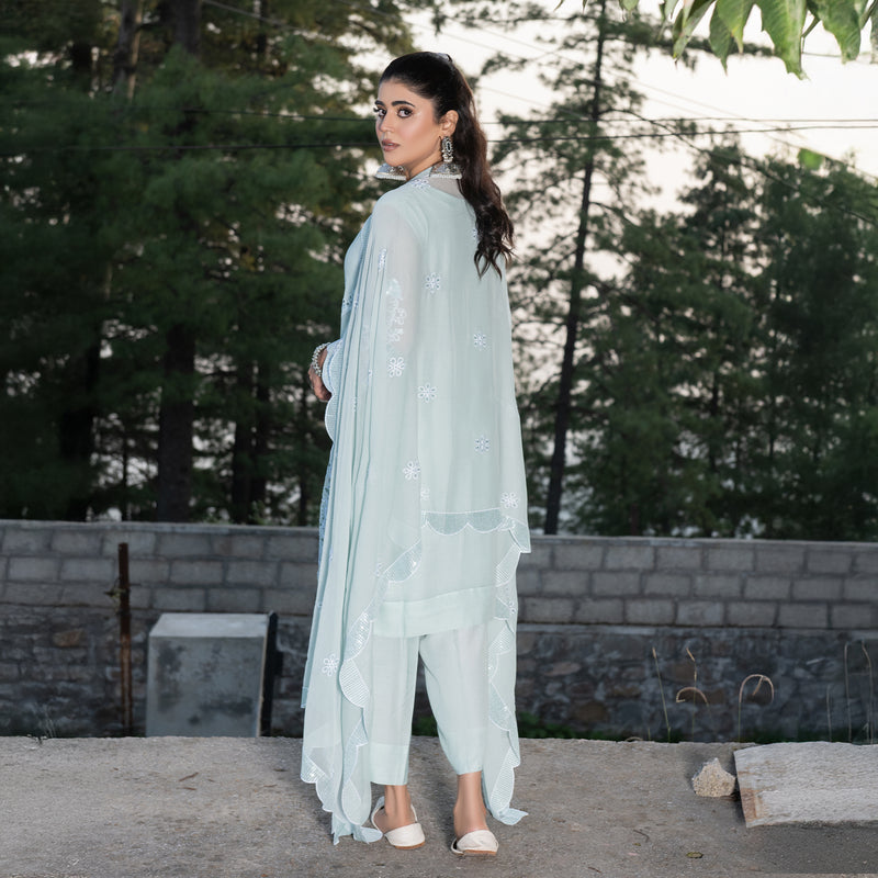 Sky Blue Fully Embroidered 3-Piece Festive Pret