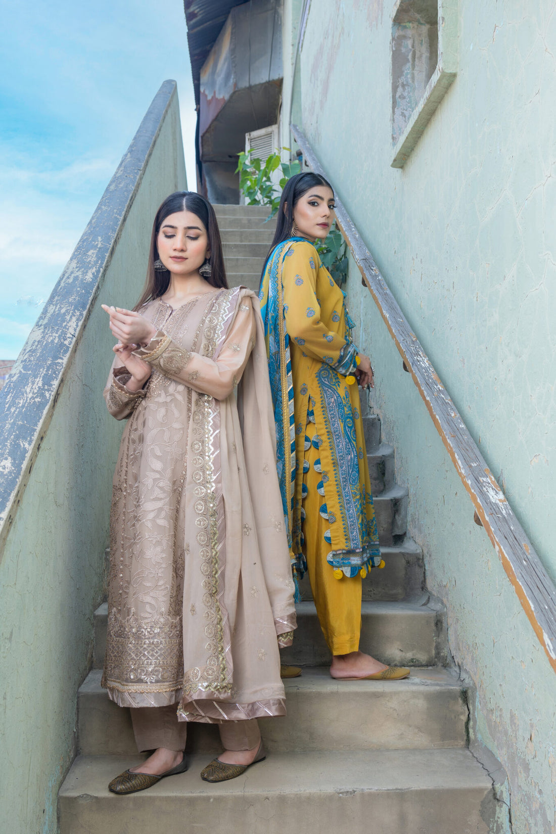 SDRS24-106 3 Piece Coffee Embroidered Suit | Ready To Wear