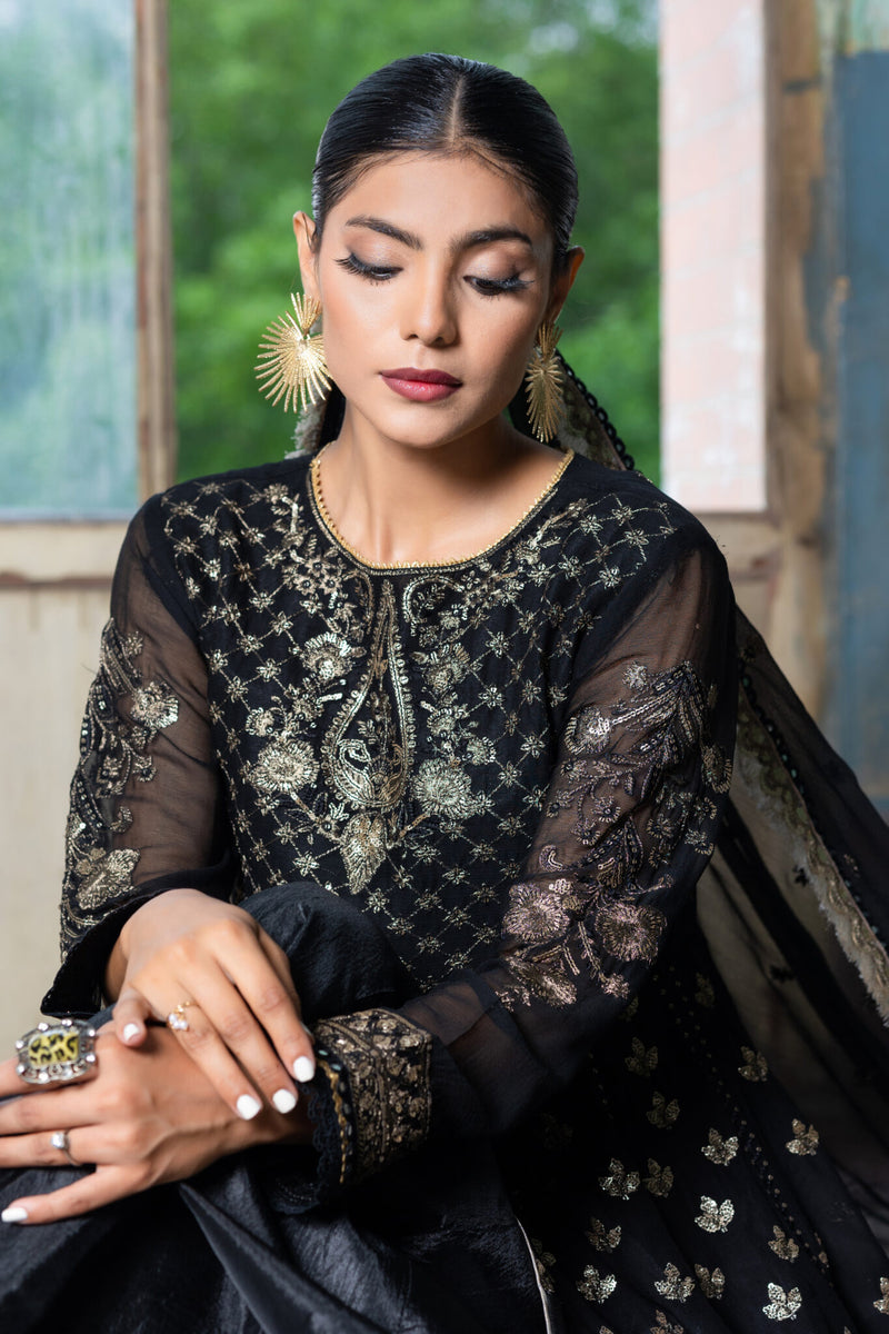 SDRS24-111 3 Piece Embroidered Chiffon Frock | Stitched |