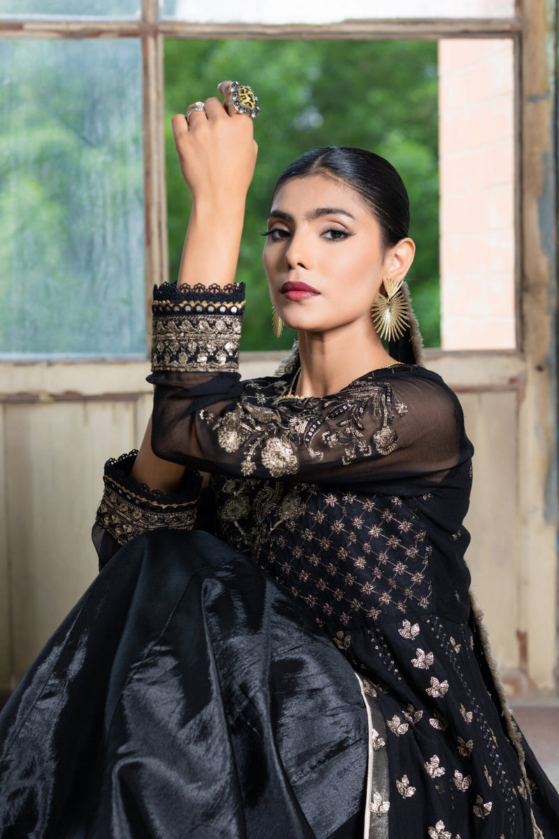 SDRS24-111 3 Piece Embroidered Chiffon Frock | Stitched |