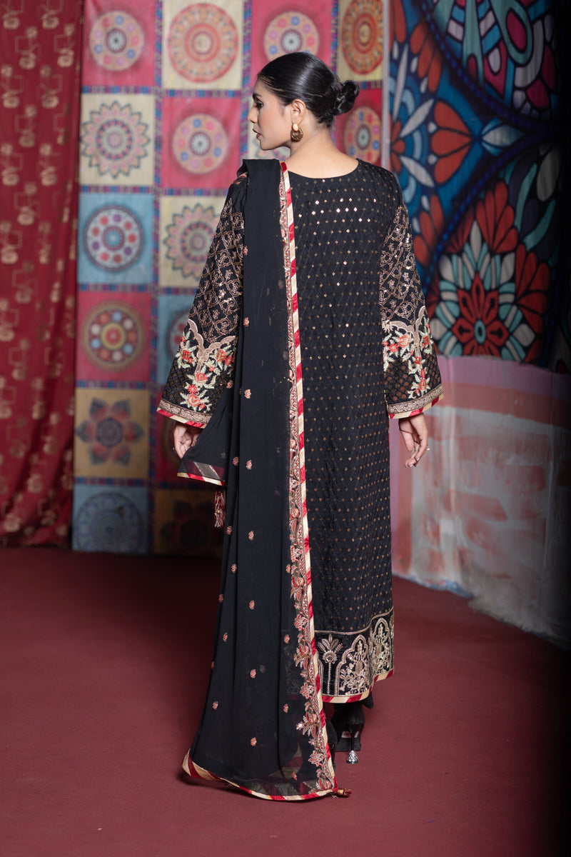 SDRS24-107 3 Piece Silk Embroidered Suit | Stitched |