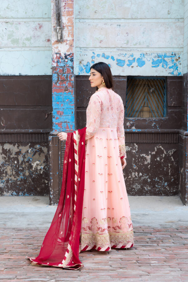 SDRS24-112 3 Piece Pink Embroidered Maxi | Ready To Wear