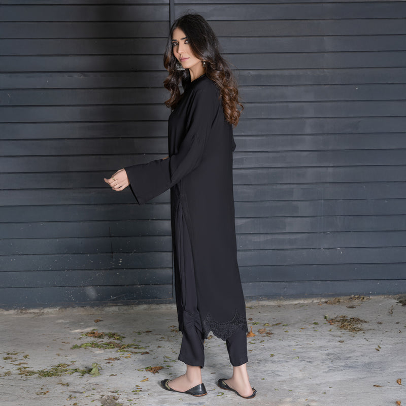 Pure Black Sequins Embroidered 2-Piece Winter Luxe Pret