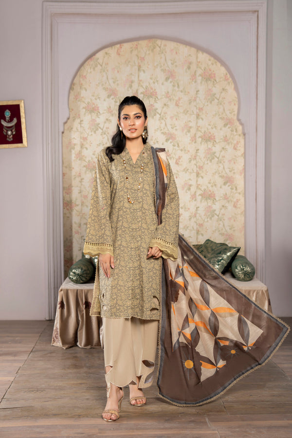 3 Piece Printed Lawn Suit | Traditional Collection |