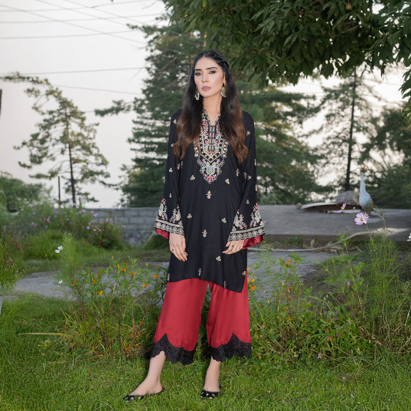 Black Fully Embroidered 2-Piece Winter Luxe Pret