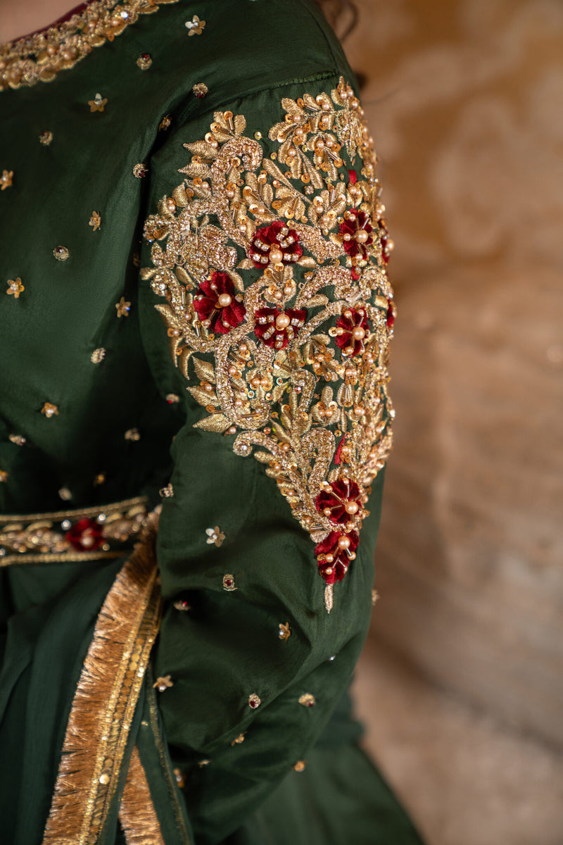 SDRS-23-8 3 Piece Luxury Embroidered Umbrella Frock | Zeenat-E-Husan Collection