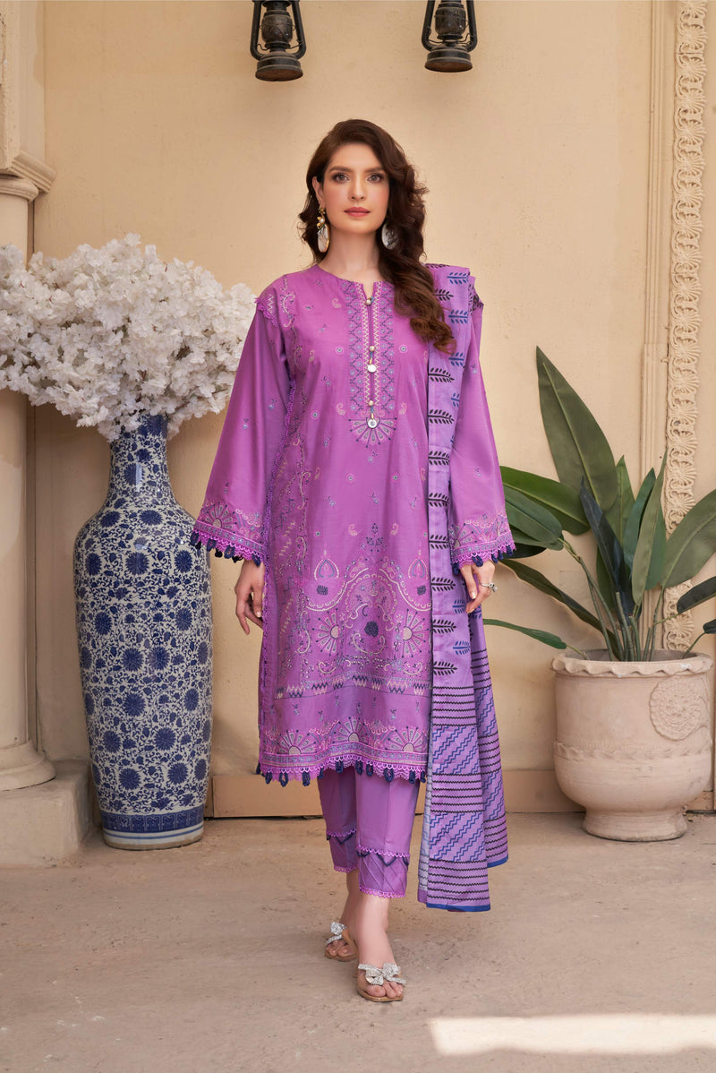 LAVEDER VIOLETS UN-STITEHED 03 PCS