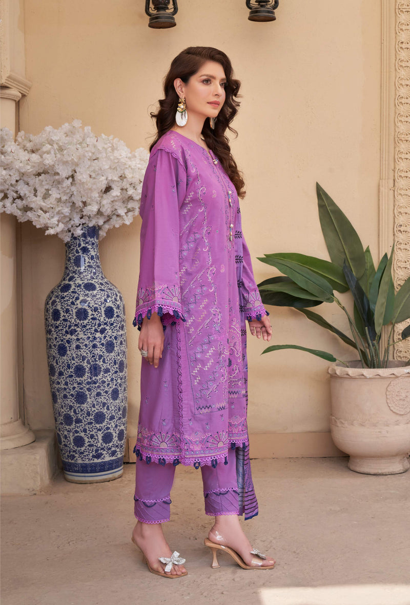 LAVEDER VIOLETS UN-STITEHED 03 PCS