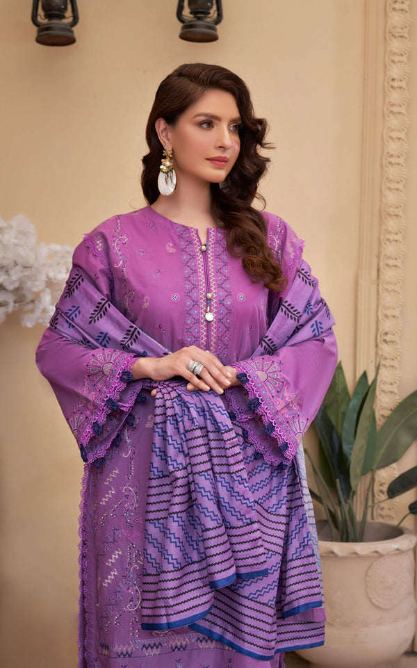 LAVEDER VIOLETS UN-STITEHED 03 PCS