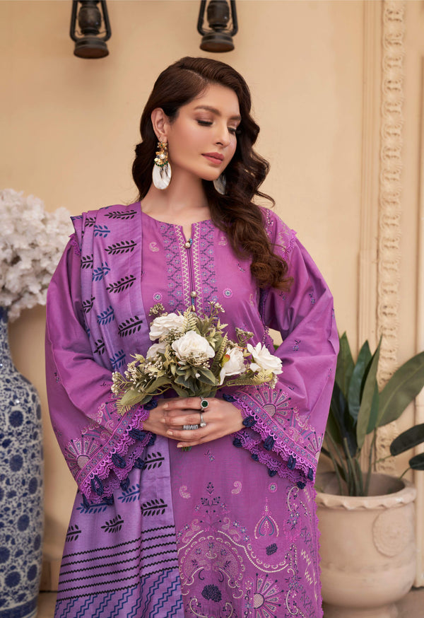 LAVEDER VIOLETS UN-STITEHED 03 PCS