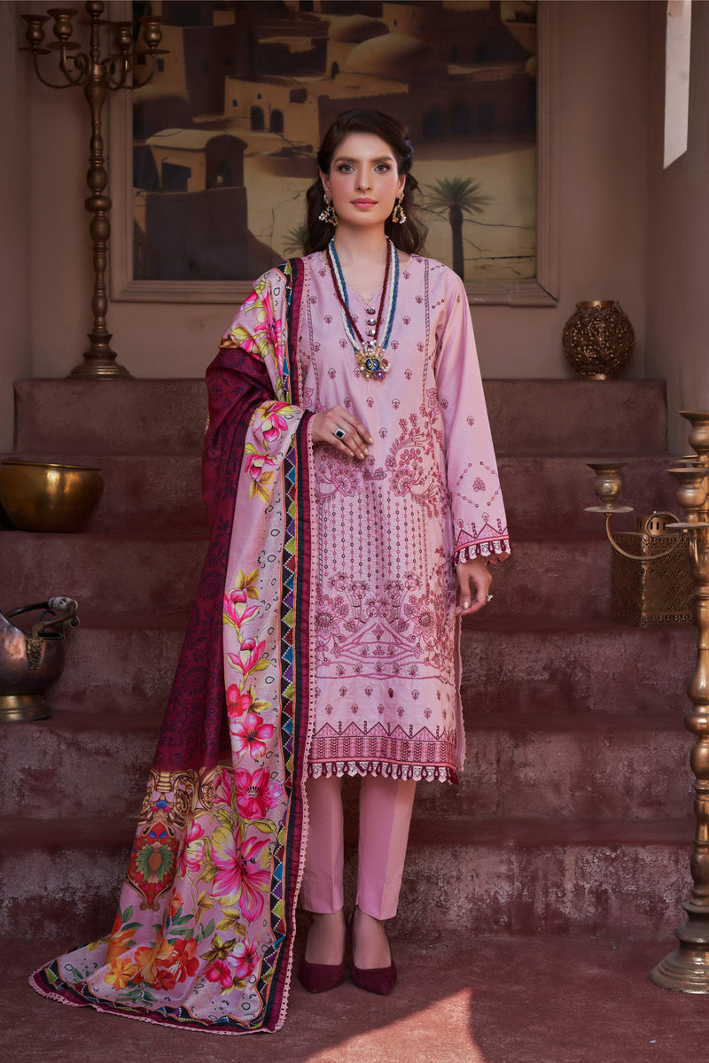 FLAMINGO FRENZY UN-STITCHED 03 PCS