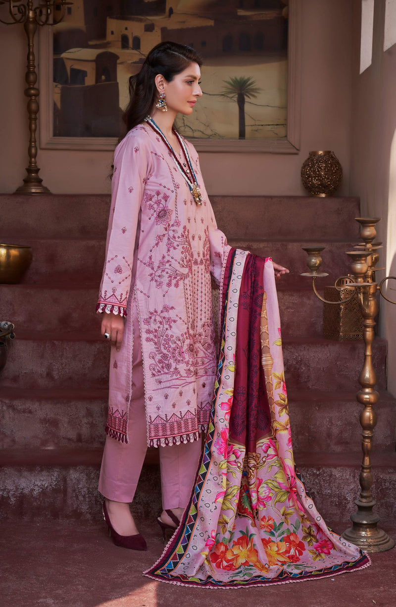 FLAMINGO FRENZY UN-STITCHED 03 PCS