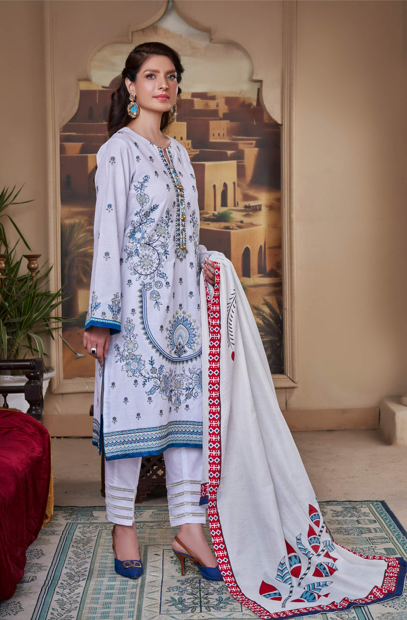 WHITE HEAVEN UN-STITCHED 03 PCS