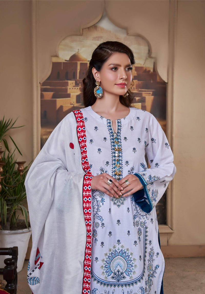 WHITE HEAVEN UN-STITCHED 03 PCS