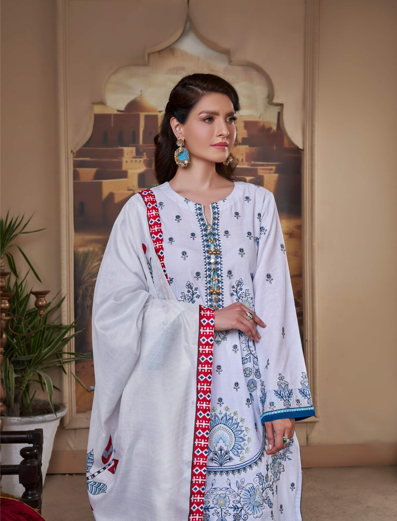 WHITE HEAVEN UN-STITCHED 03 PCS