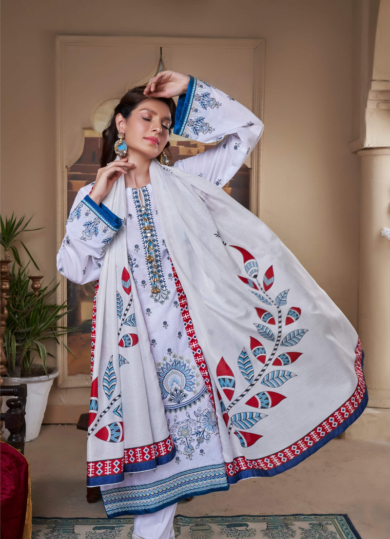 WHITE HEAVEN UN-STITCHED 03 PCS