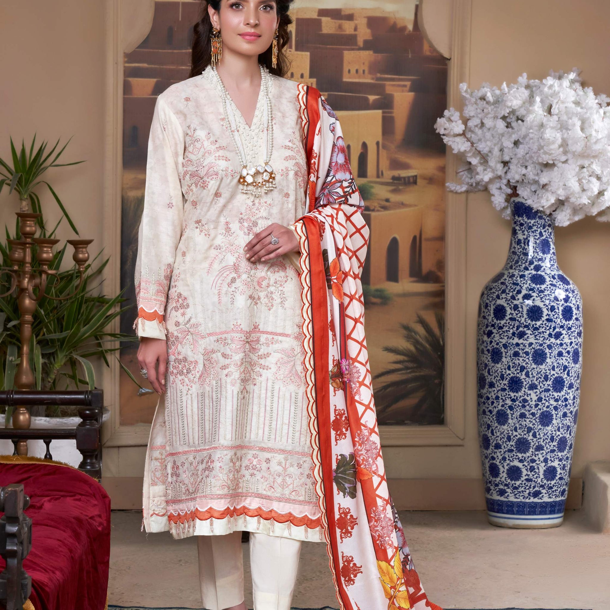 BEIGE BEAUTY UN-STITCEHD 03 PCS