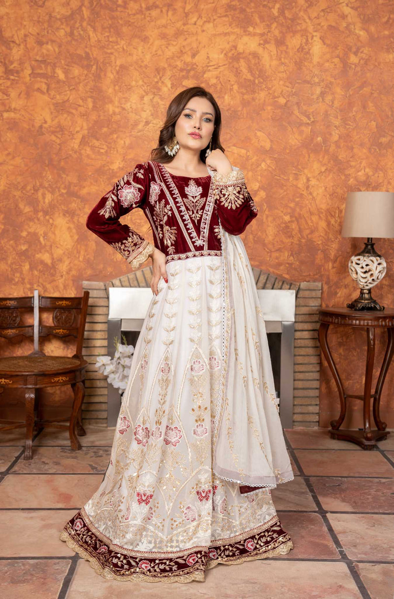 SD-PA3-071-25 (Riwayat White / Mahroon)