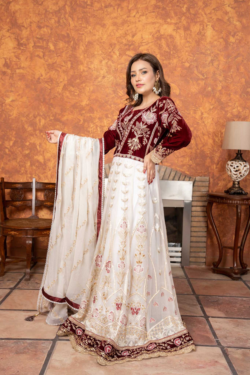 SD-PA3-071-25 (Riwayat White / Mahroon)