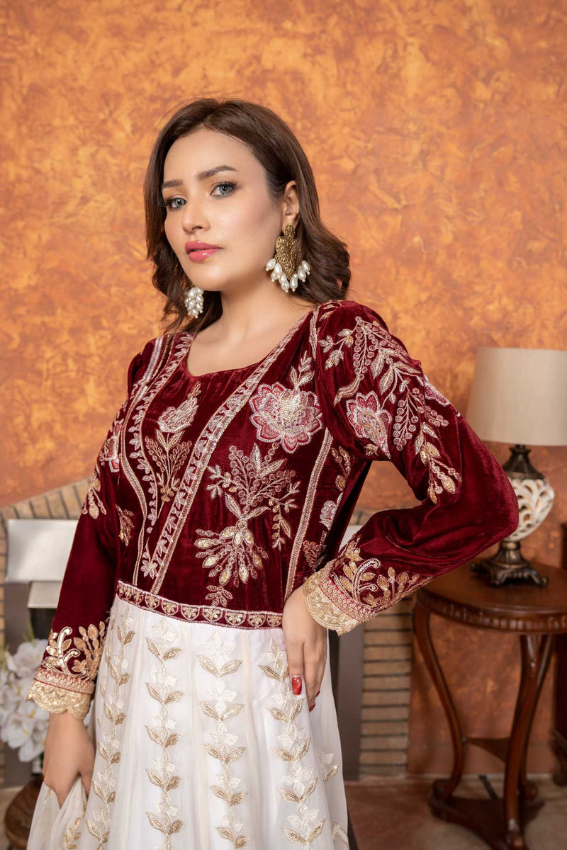 SD-PA3-071-25 (Riwayat White / Mahroon)