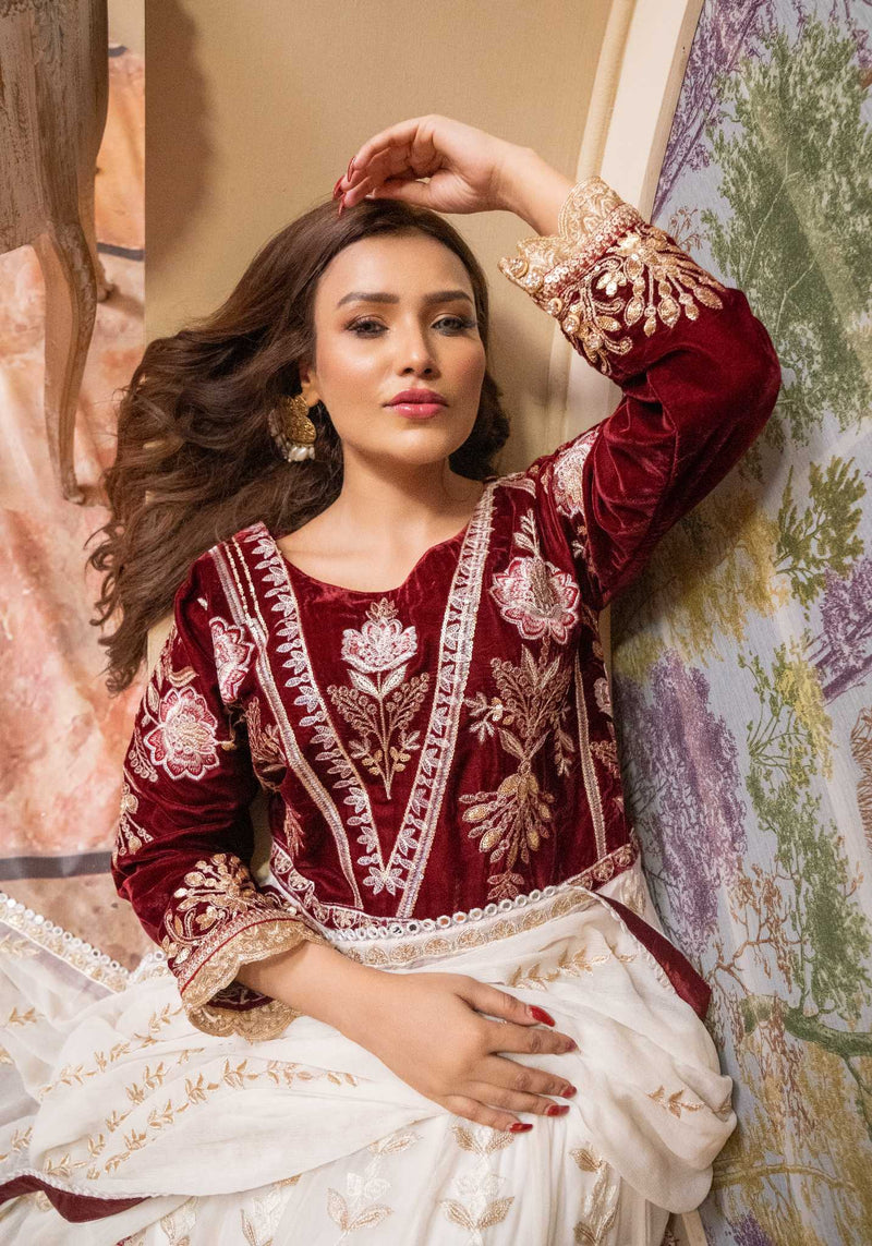 SD-PA3-071-25 (Riwayat White / Mahroon)