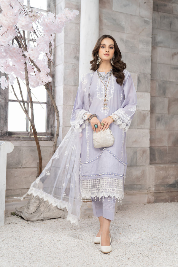 3 Piece Embroidered Lawn Suit | Mann Mayal Collection