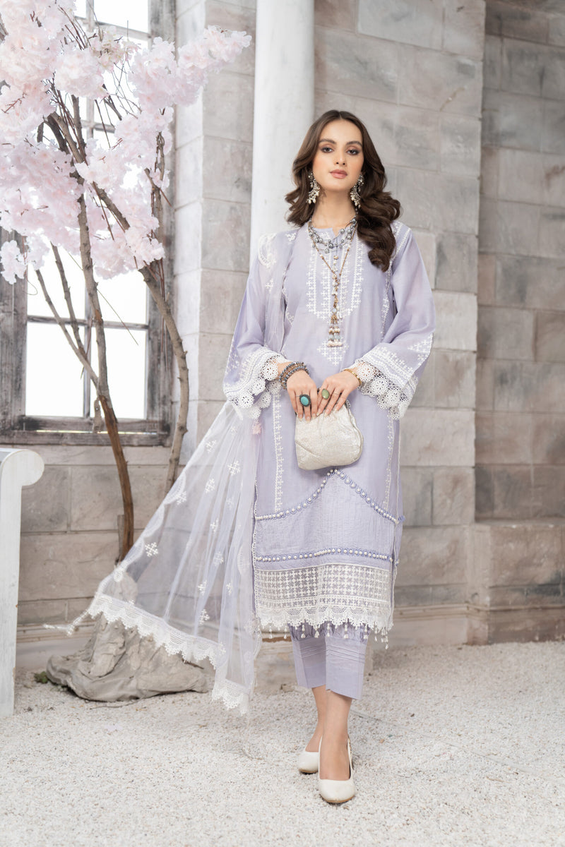 3 Piece Embroidered Lawn Suit | Mann Mayal Collection