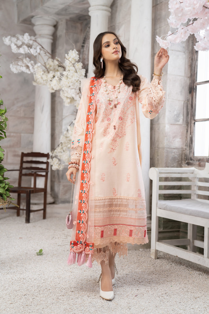 3 Piece Embroidered Lawn Suit | Mann Mayal Collection