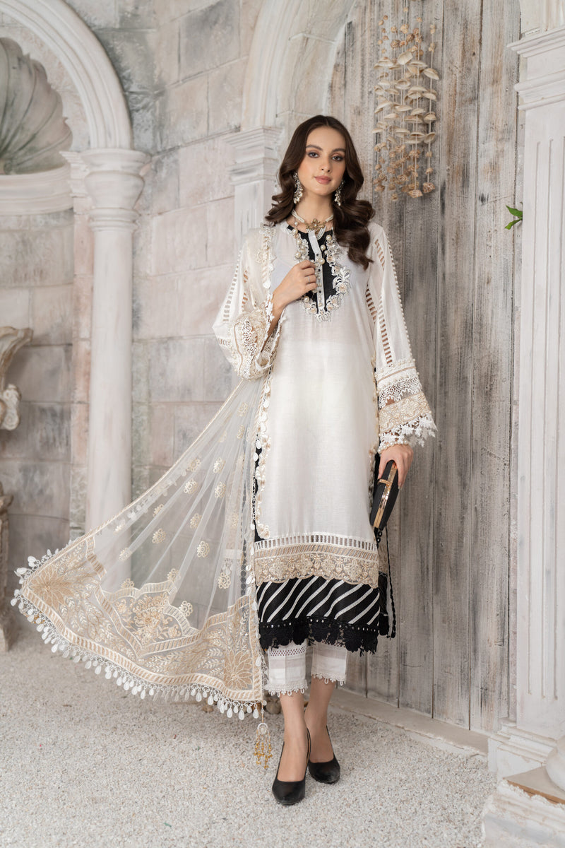 3 Piece Lawn Stitched Suit | Maan Mayal Collection