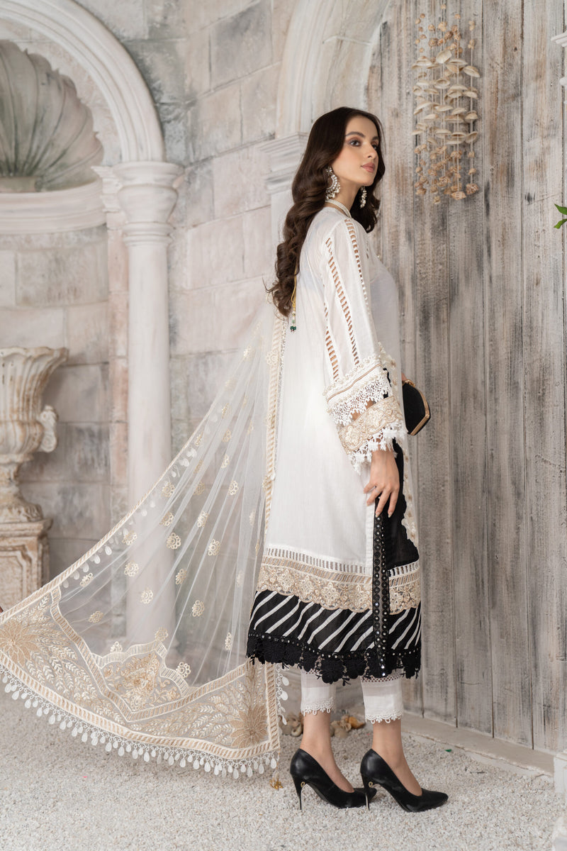 3 Piece Lawn Stitched Suit | Maan Mayal Collection