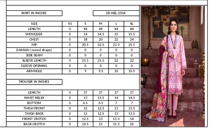 FLAMINGO FRENZY UN-STITCHED 03 PCS