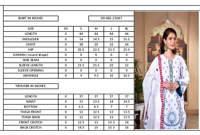 WHITE HEAVEN UN-STITCHED 03 PCS