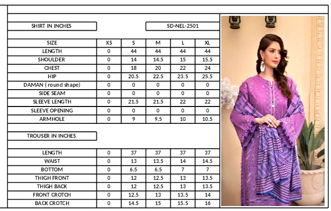 LAVEDER VIOLETS UN-STITEHED 03 PCS