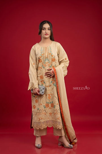 Skin Lawn Embroidered 3 Pcs Suit | SD-SL-26-04