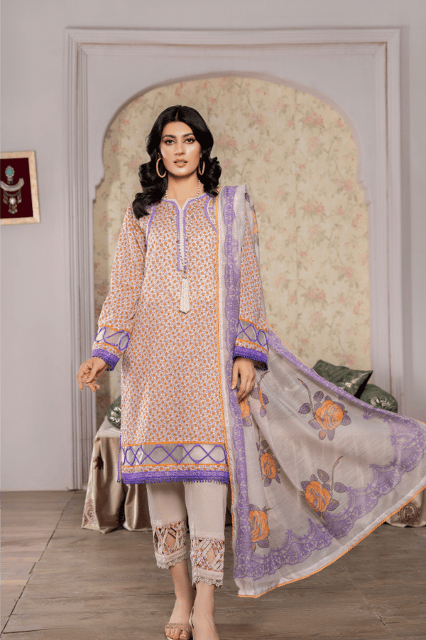 3 Piece Printed Lawn Suit | Traditional Collection
