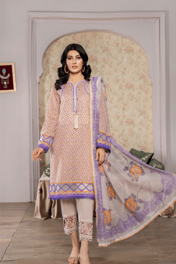 3 Piece Printed Lawn Suit | Traditional Collection