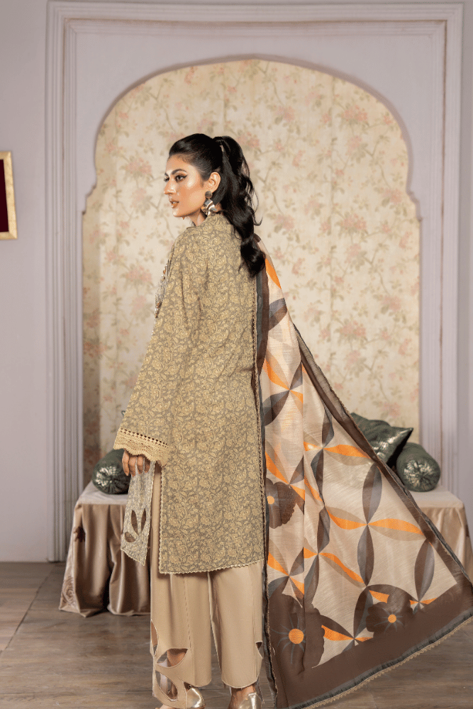 3 Piece Printed Lawn Suit | Traditional Collection |