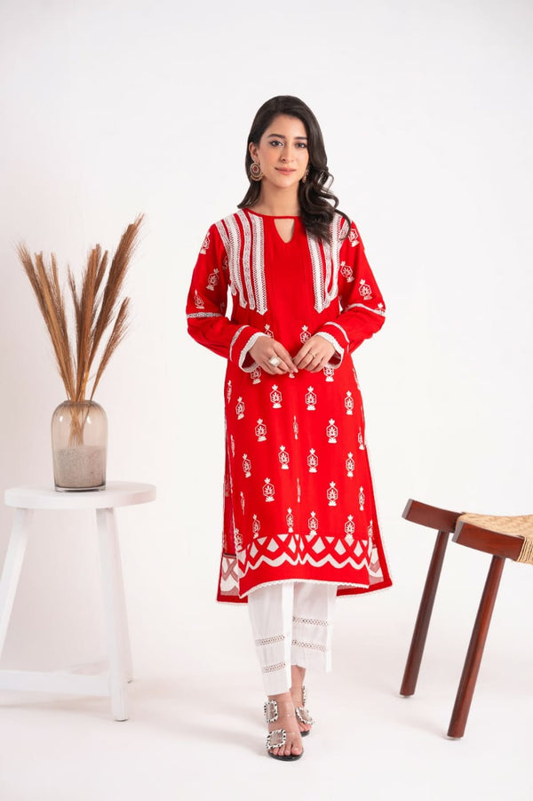 2 Piece Embroidery Linen Suit