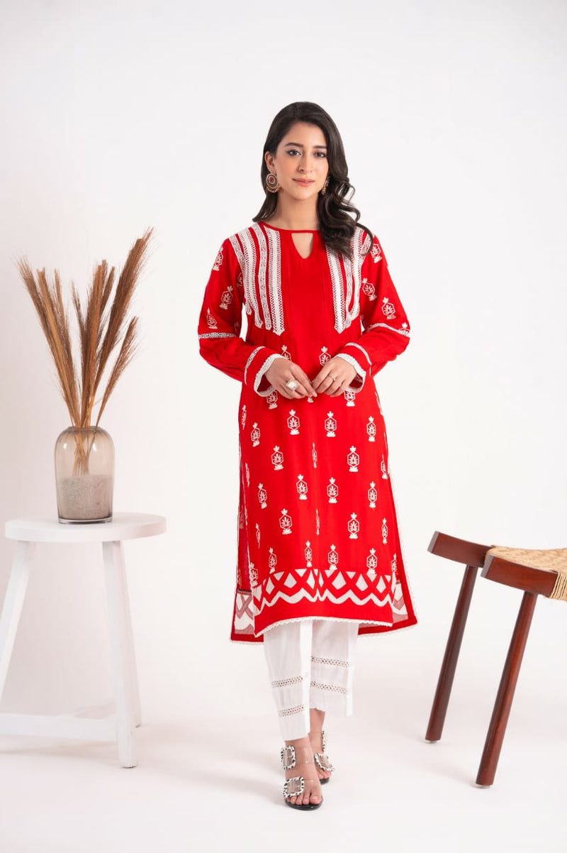 2 Piece Embroidery Linen Suit