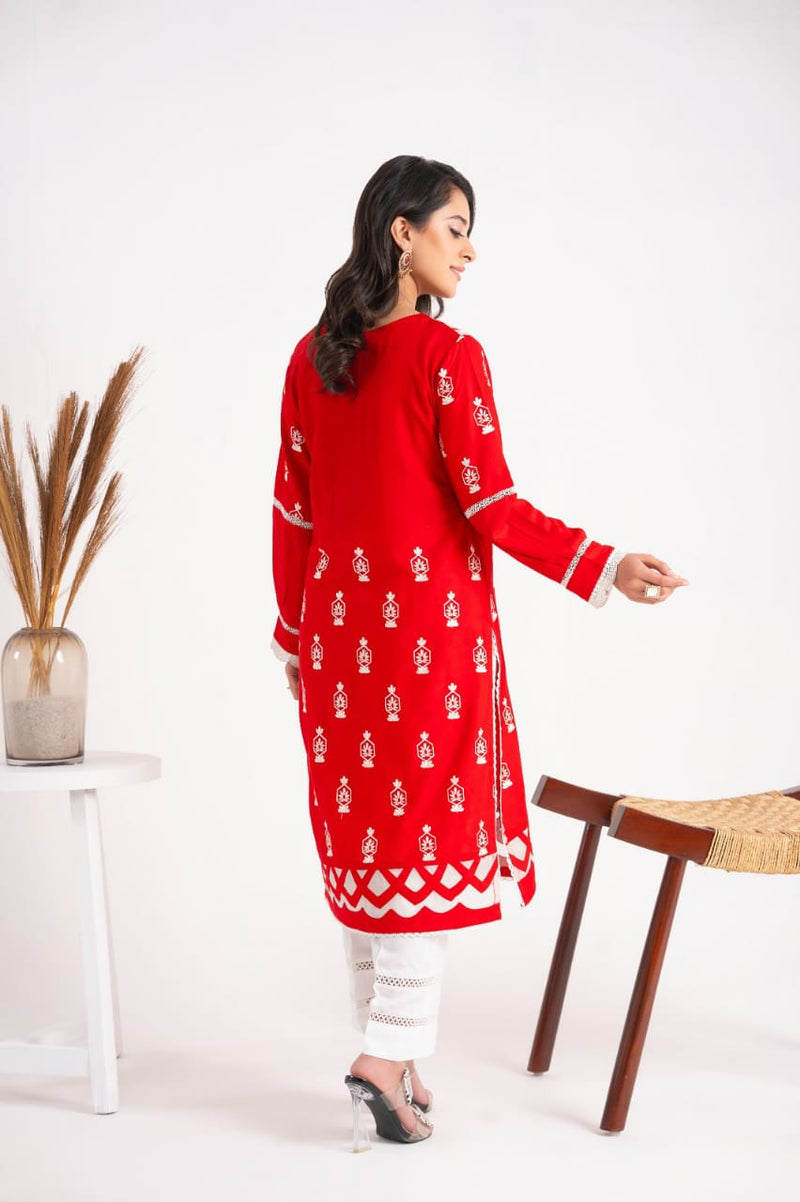 2 Piece Embroidery Linen Suit