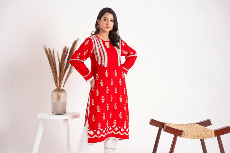 2 Piece Embroidery Linen Suit